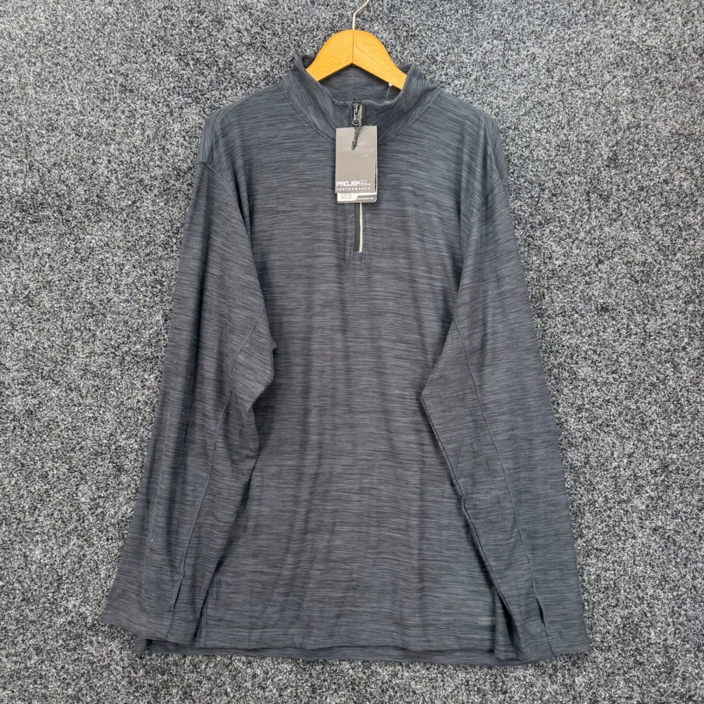 Projek Raw Performance Mens XXL Gray Space Dye Quarter Zip Pullover PPF21701